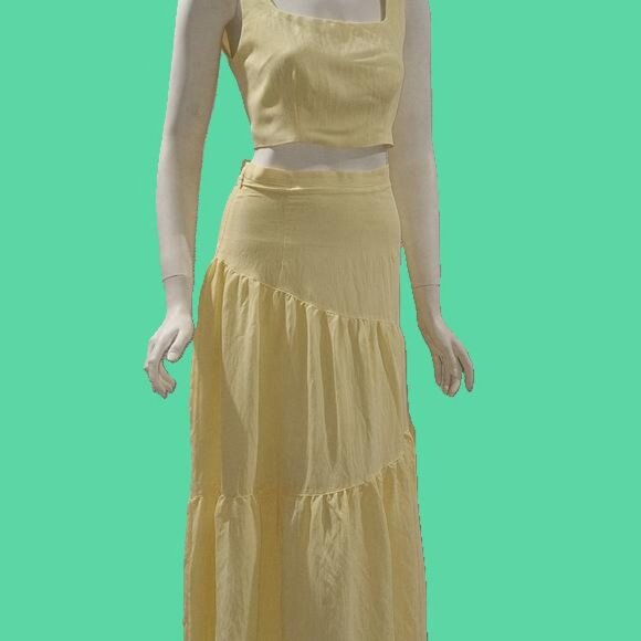 SHEIN XS-crop top and long skirt set cord-TEENS SEIZES DRESSY - Picture 4 of 13